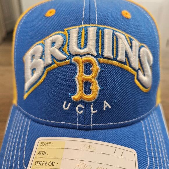 Vtg UCLA Bruins Strapback Hat Cap Blue Yellow Wool 90s College Sports California - Picture 2 of 9